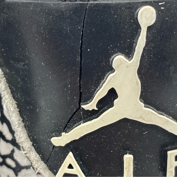 2011 Air Jordan 3 Retro Black Cement BC3 Men's 9 US 136064-010 Black/Varsity Red - Picture 7 of 16